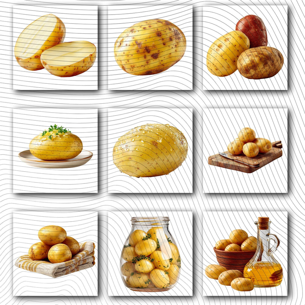 23 Realistic Potato Clipart Bundle | PNG Transparent Background