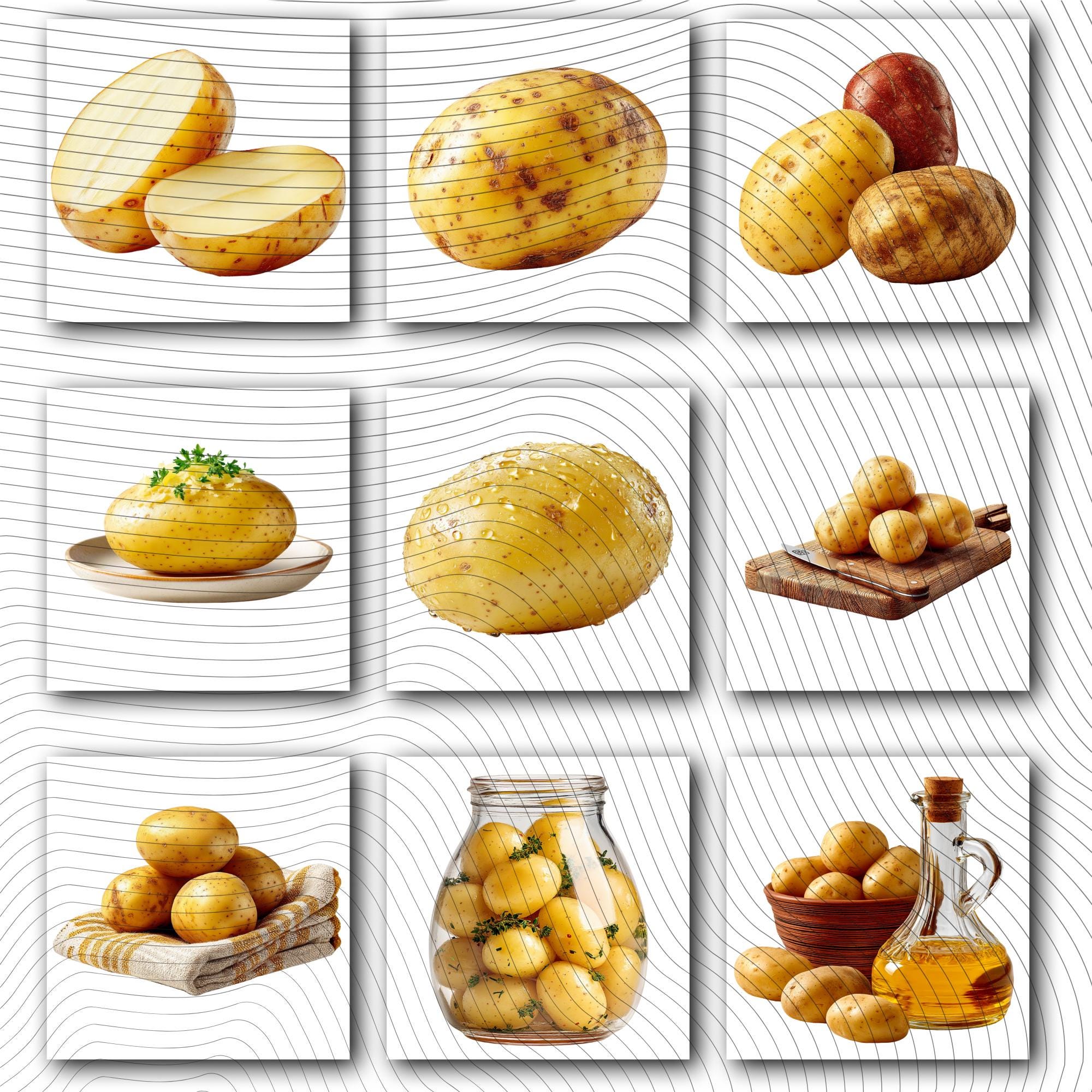 23 Realistic Potato Clipart Bundle | PNG Transparent Background