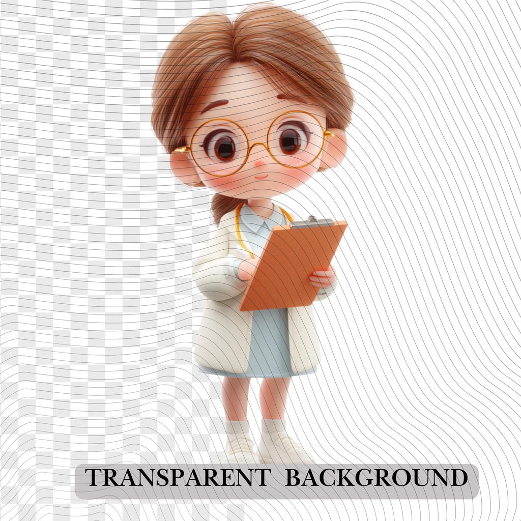 44 Kawaii Doctor Clipart and Medical Tools| Characters PNG Transparent Background| 300 DPI