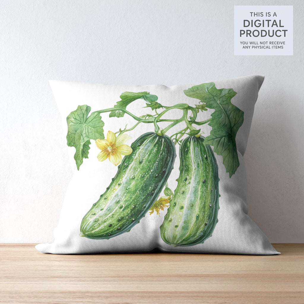 40 Cucumber Clipart Bundle: Watercolor Veggies, Pickle Jar (PNG Transparent)