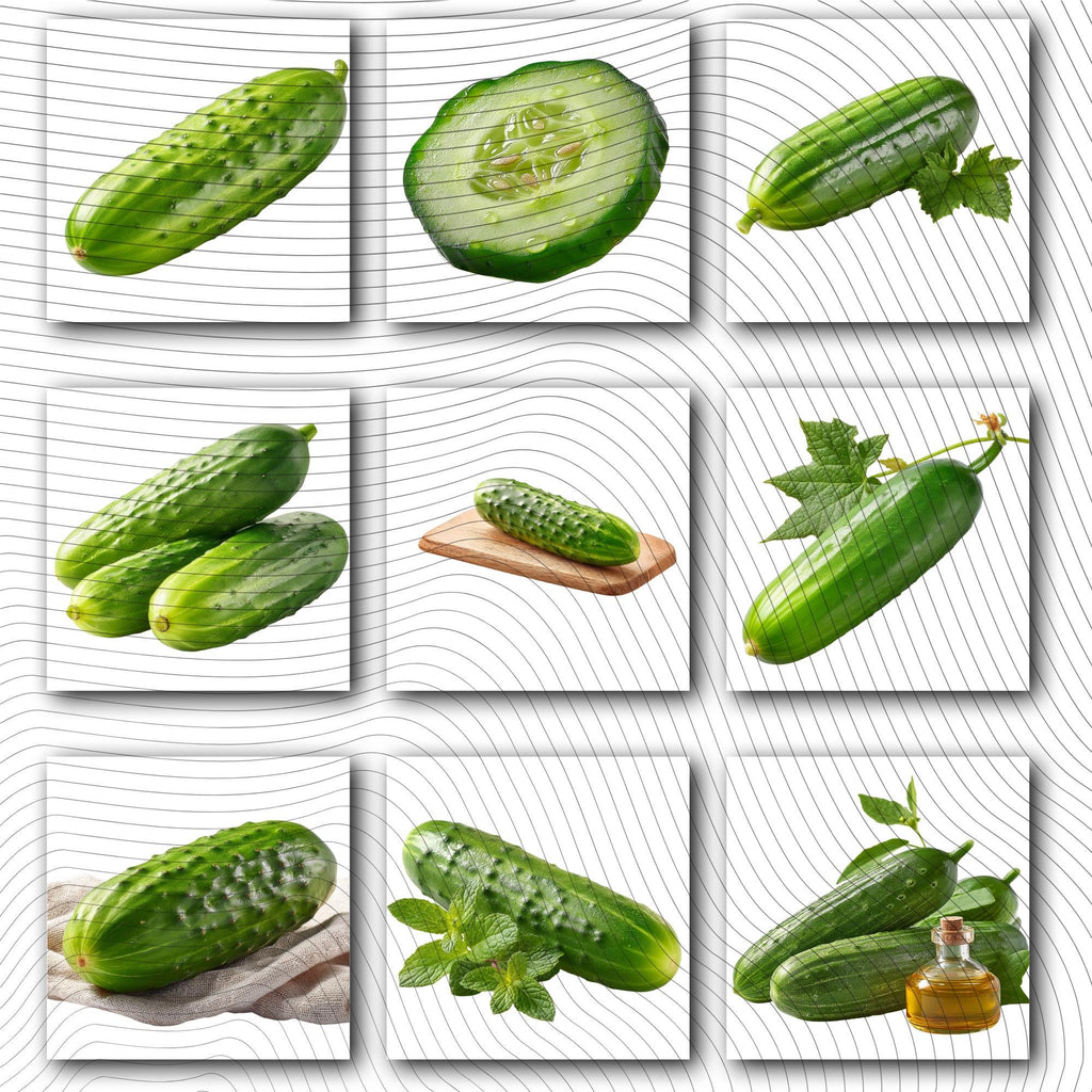 27 Realistic Cucumber Clipart Bundle| PNG Transparent Background