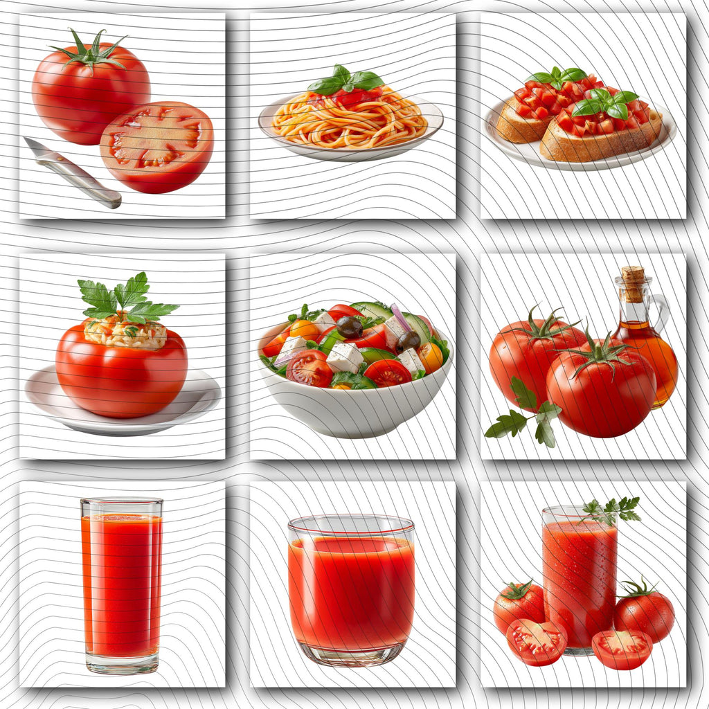 27 Realistic Tomato Clipart Bundle | PNG Transparent Background