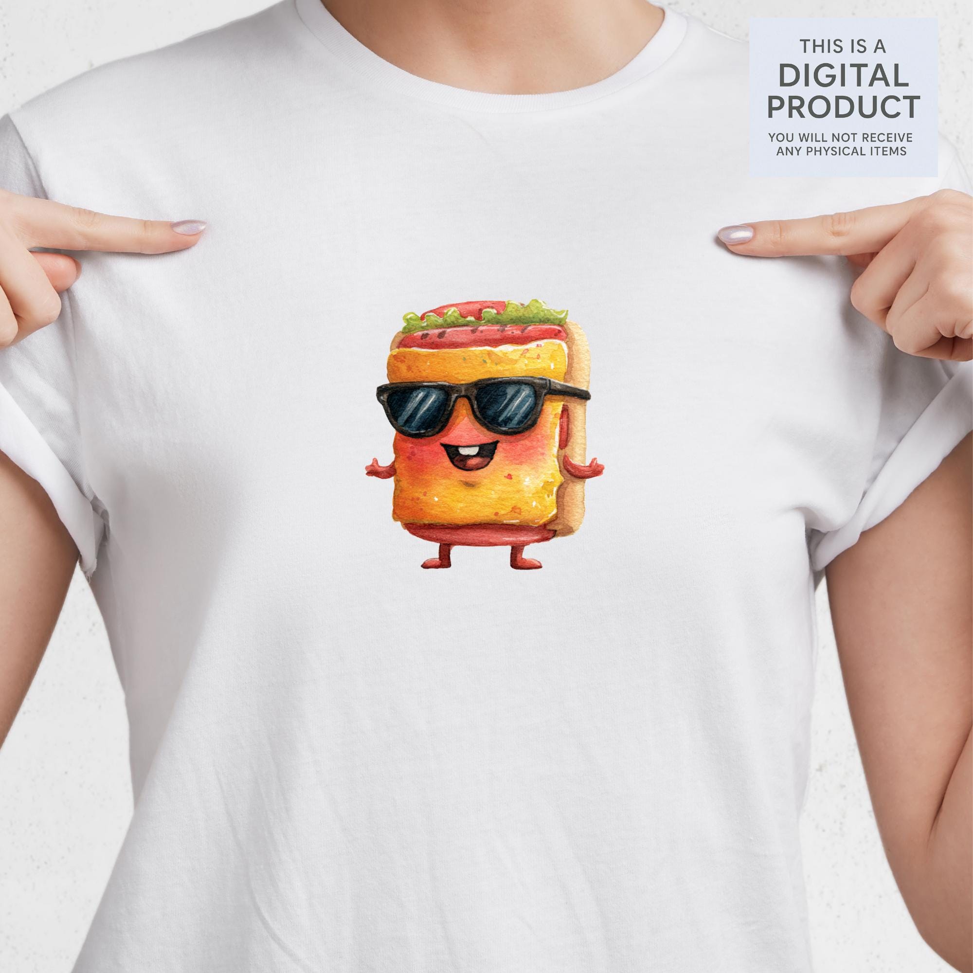 112 Watercolor Fast Food Clipart Bundle: Burger, Fries, Pizza ( Transparent PNG )