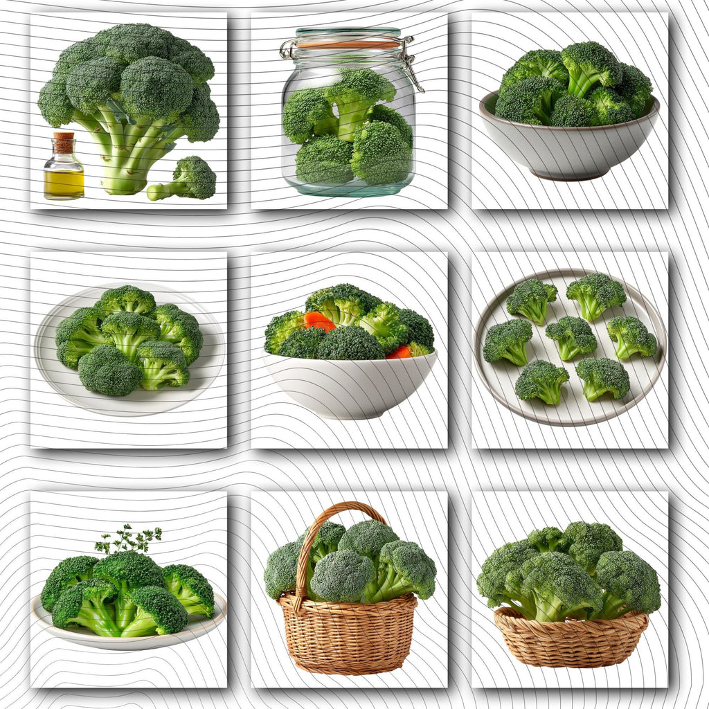 28 Realistic Broccoli Clipart Bundle| PNG Transparent Background