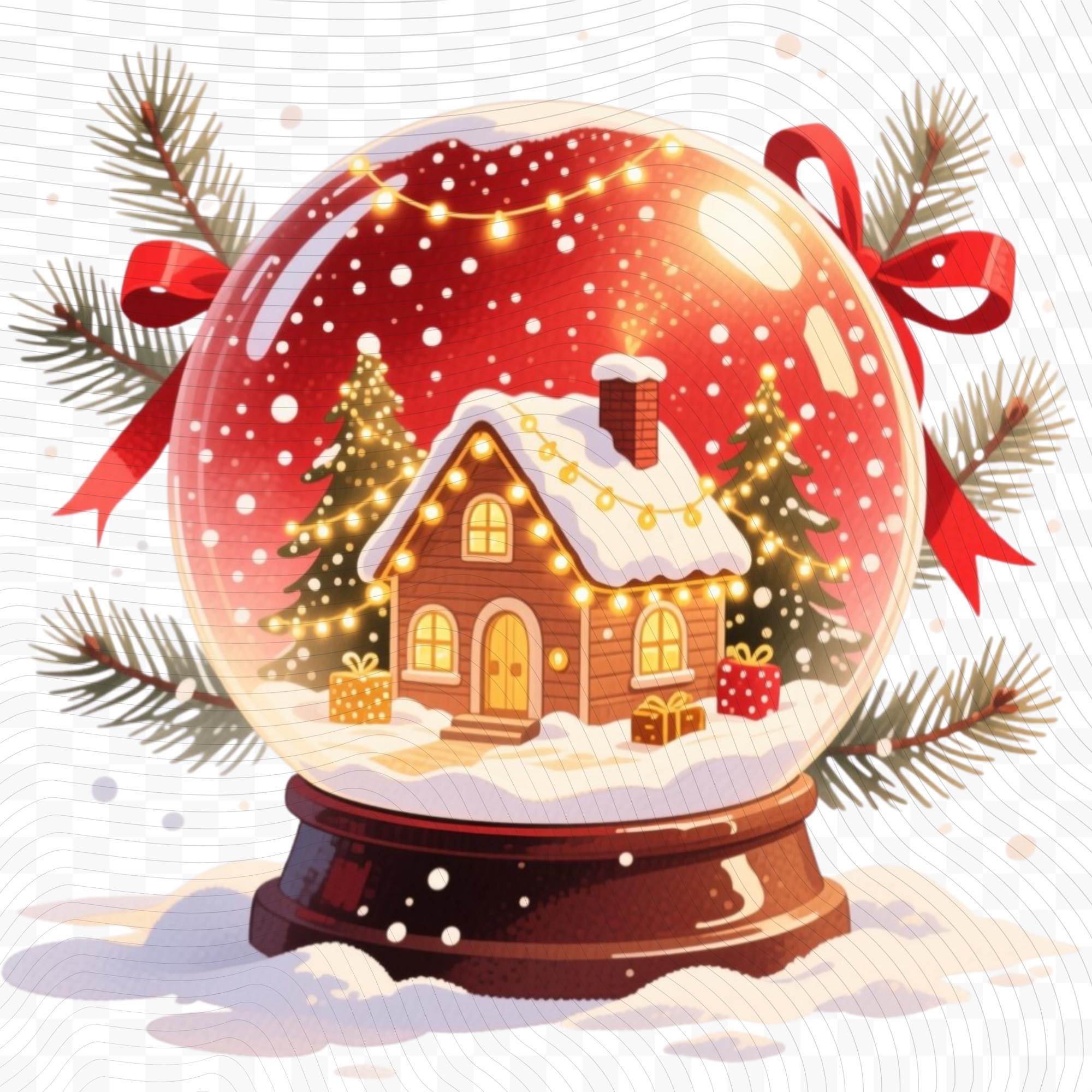 23 Santa's Christmas Journey Watercolor Clipart Bundle (PNG, 300 DPI)