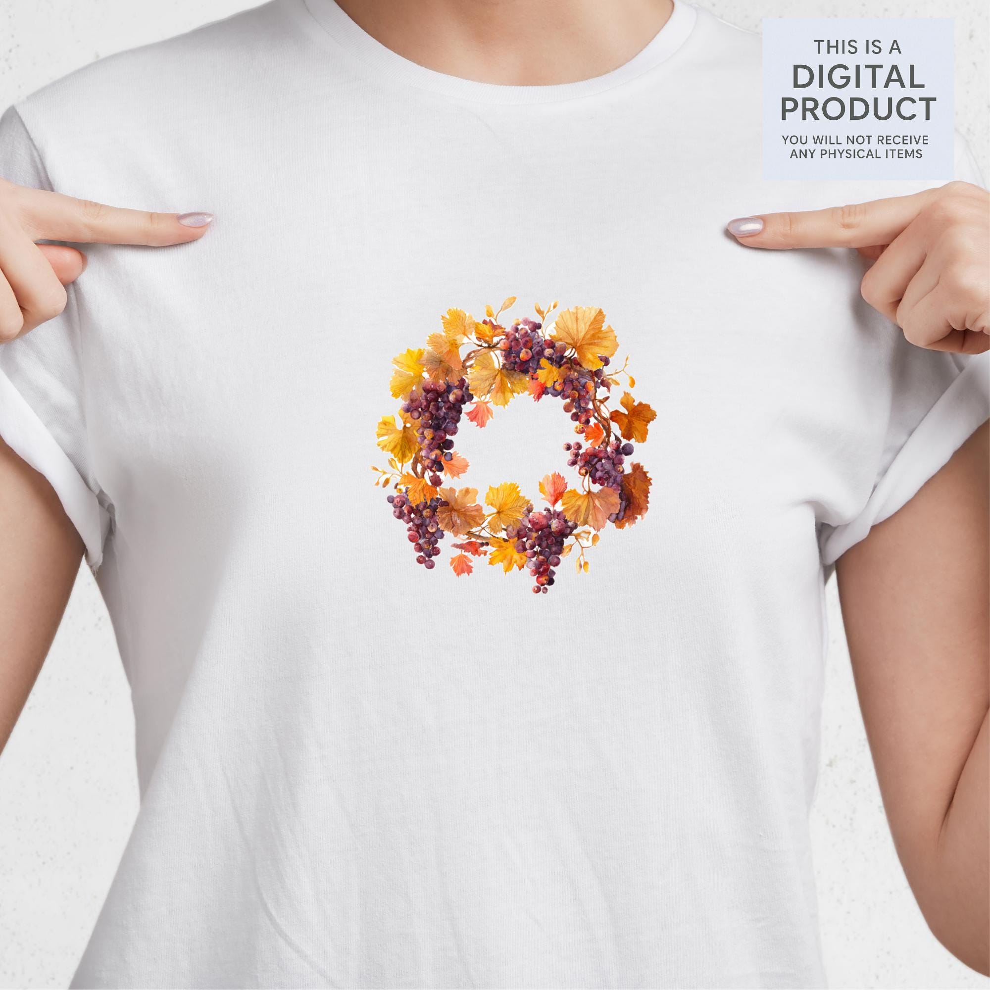 30 Watercolor Grape Clipart Bundle: Vineyard Art, Wine - Autumn Designs (Transparent PNG)