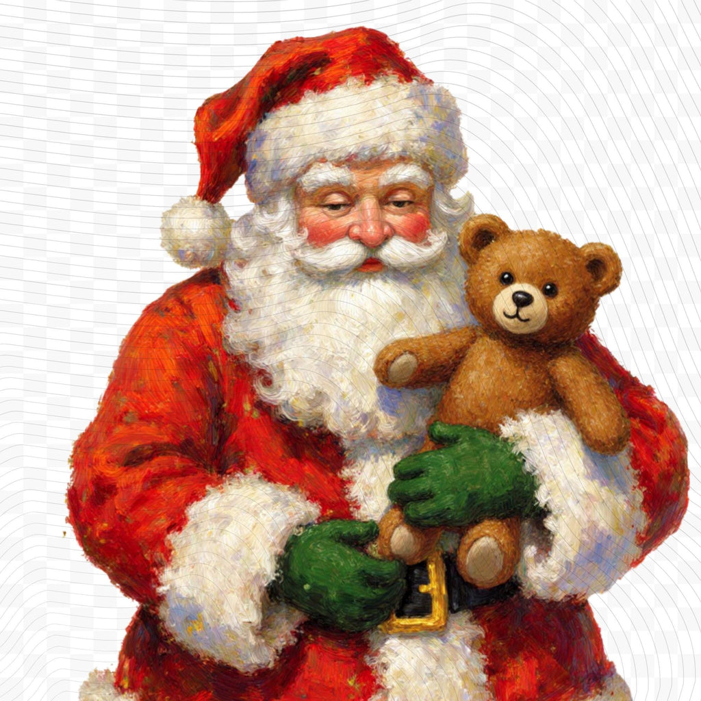 24 Santa Christmas Clipart Set, Watercolor PNG, Transparent Background (300 DPI)