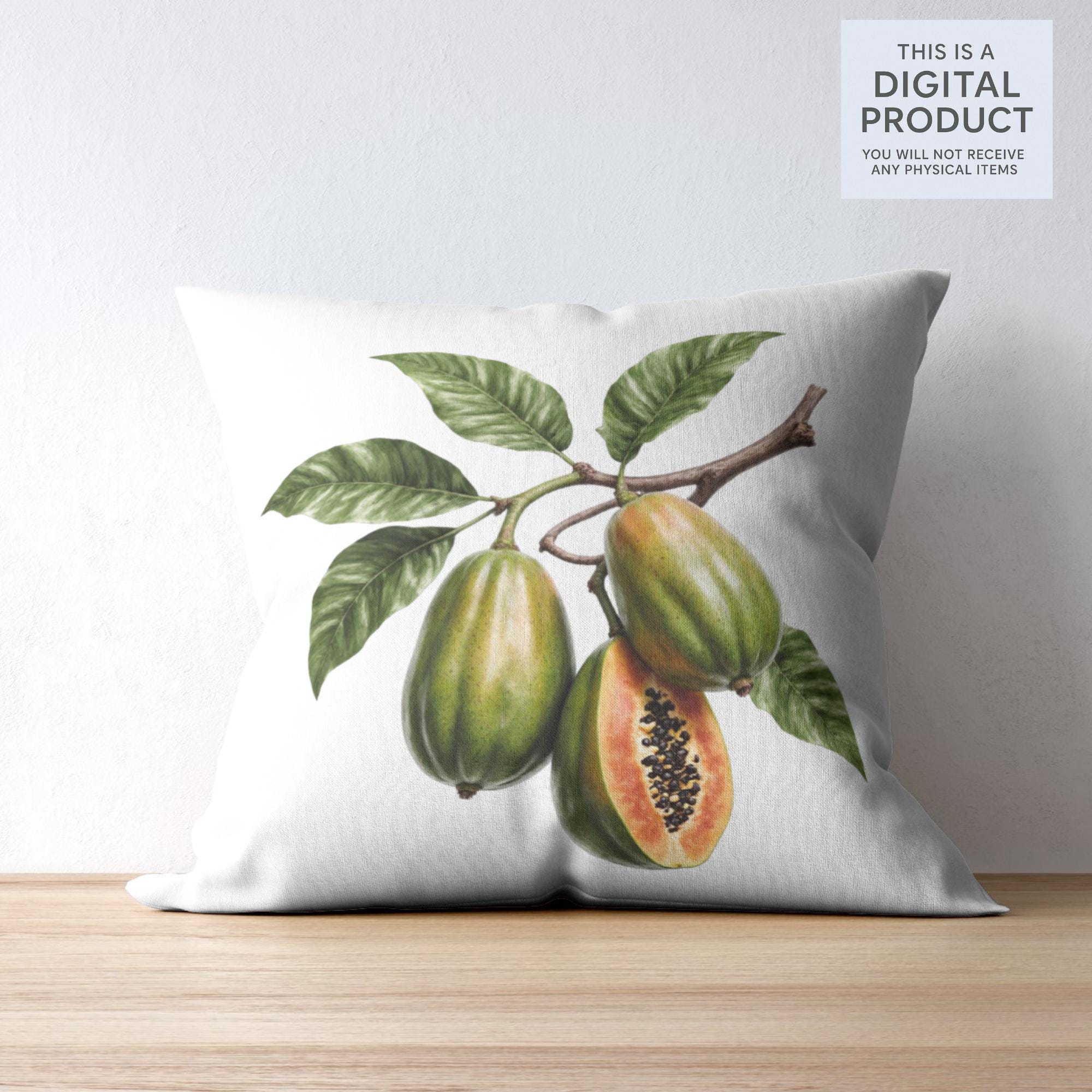 27 Papaya Tree Clipart Bundle | Watercolor Tropical Fruit Tree Transparent PNG