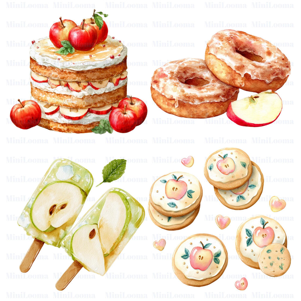 20 Apple Desserts & Cakes Clipart| PNG Transparent