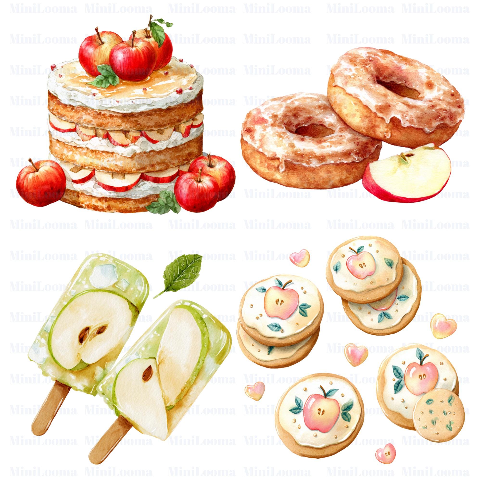 20 Apple Desserts & Cakes Clipart| PNG Transparent