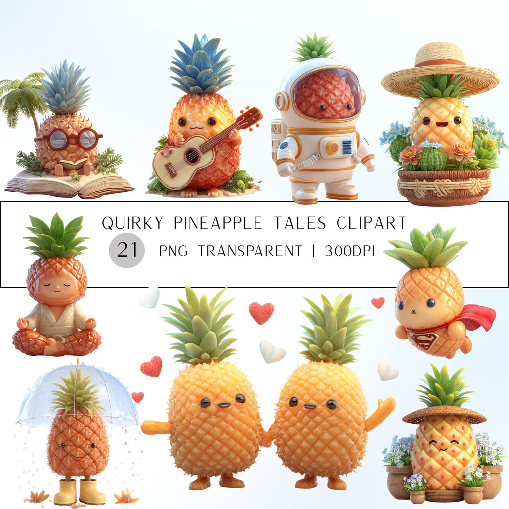 21 Quirky Pineapple Tales | Funny Pineapple PNG Transparent Background