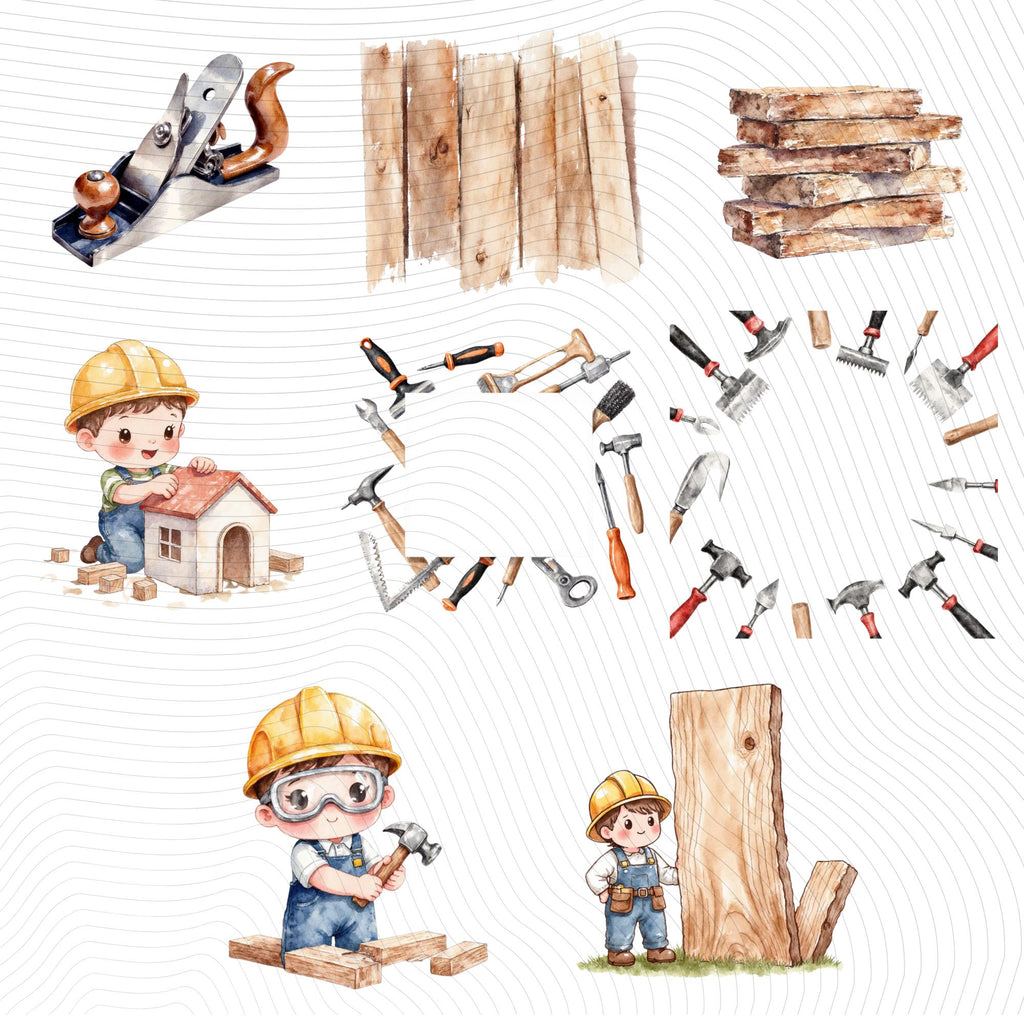 33 Carpenter Profession Clipart| Transparent Background
