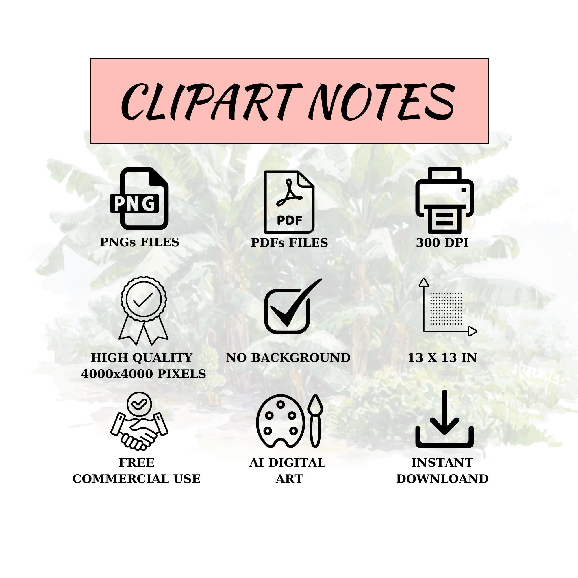 27 Banana Tree Clipart Bundle: Tropical Fruit PNG Set (Digital Download)