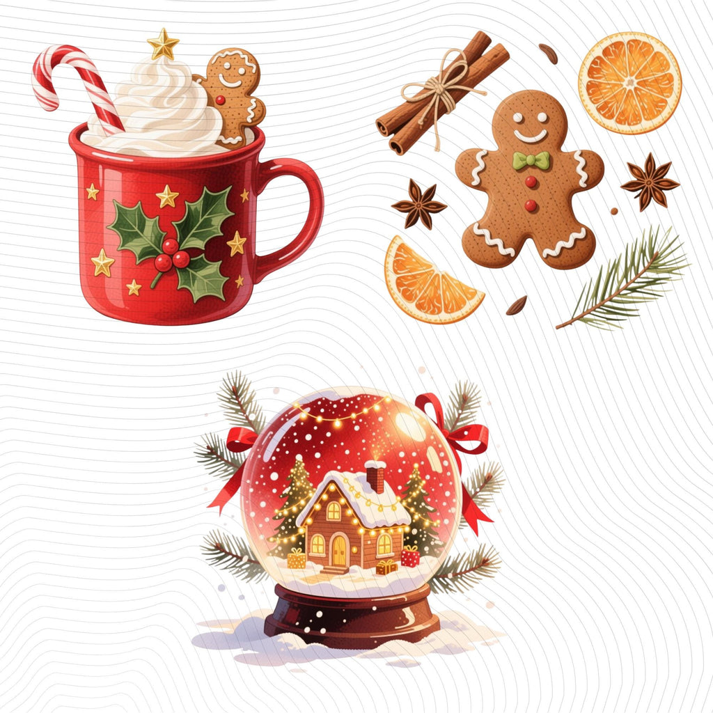 21 Santa Watercolor Clipart Bundle |Transparent Background PNG Illustrations