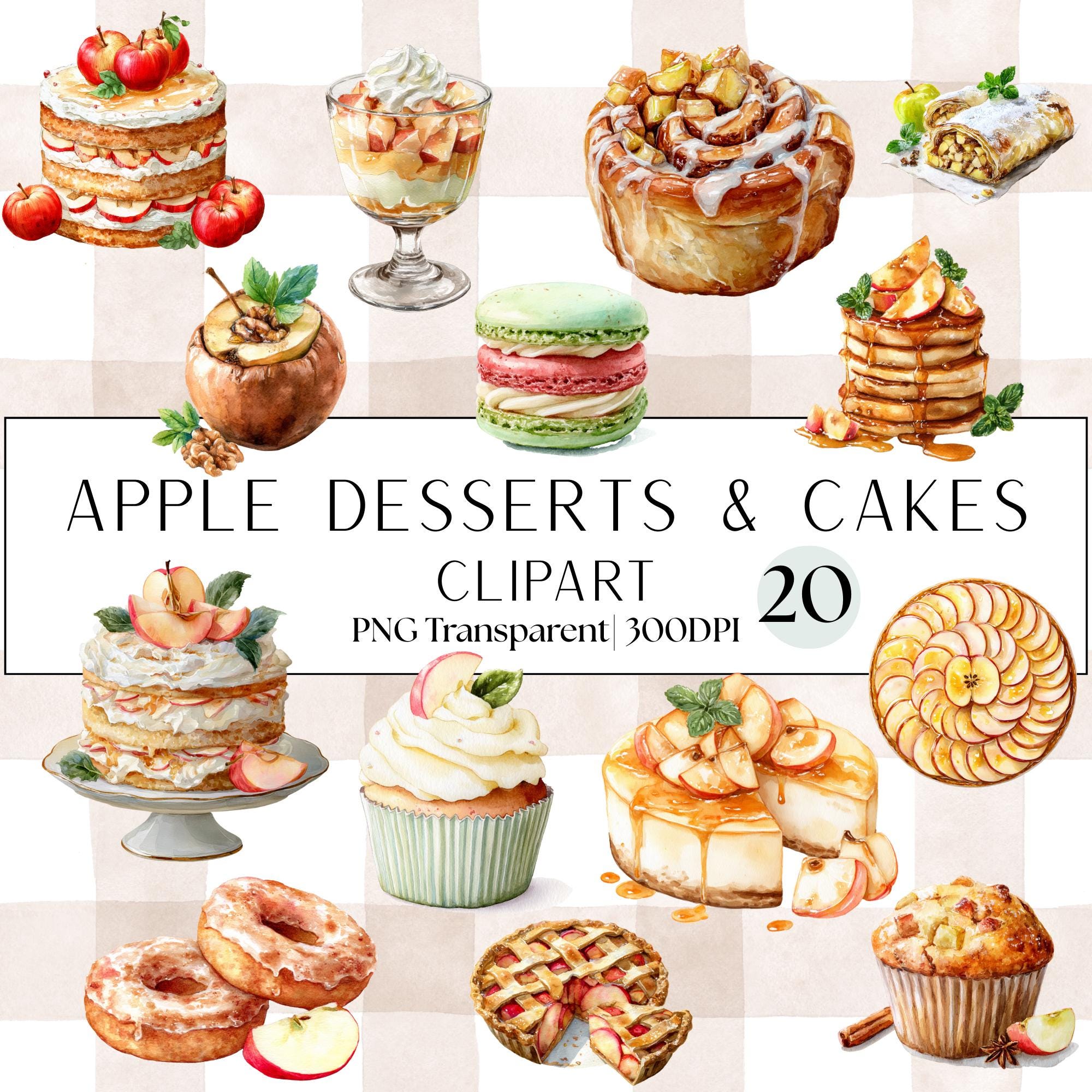 20 Apple Desserts & Cakes Clipart| PNG Transparent