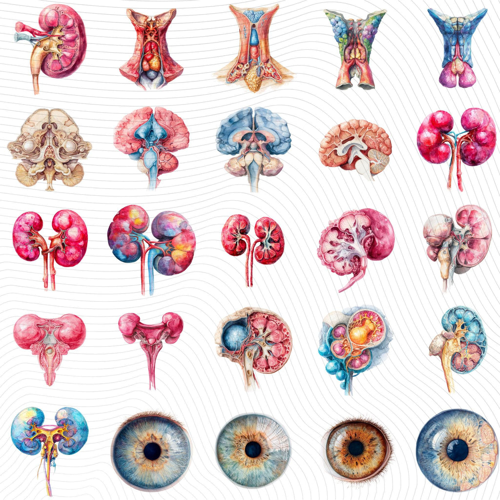 148+58 Human Organs Clipart| Anatomy Clipart PNG (Digital Download)