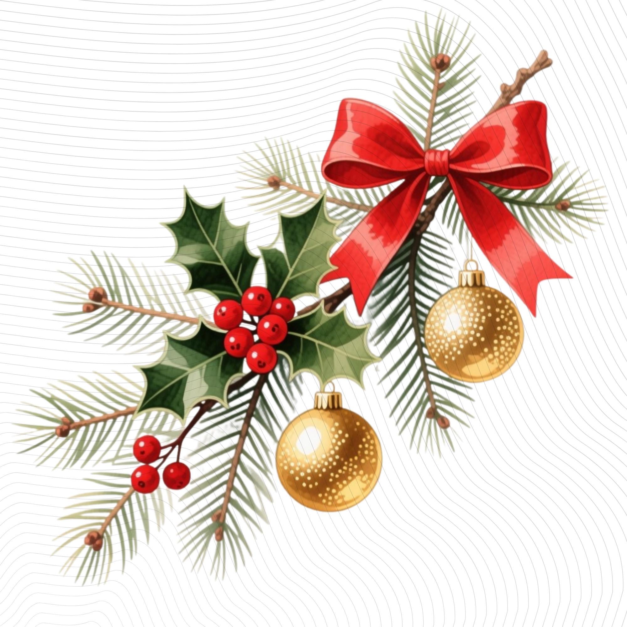 24 Santa Christmas Clipart Set, Watercolor PNG, Transparent Background (300 DPI)