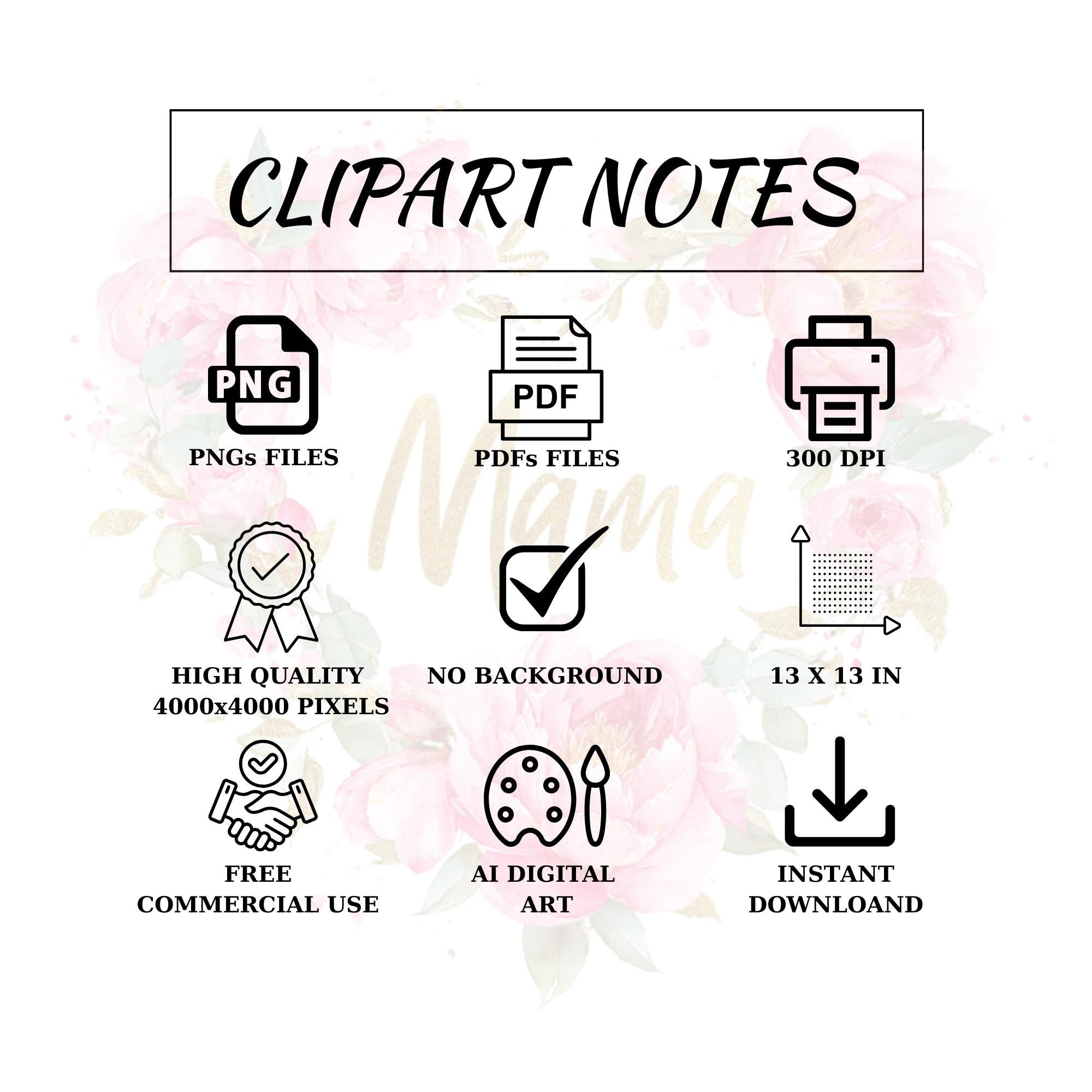 20 Watercolor Mama Floral Clipart Bundle: Sunflower, Rose, Peony (Transparent PNG)