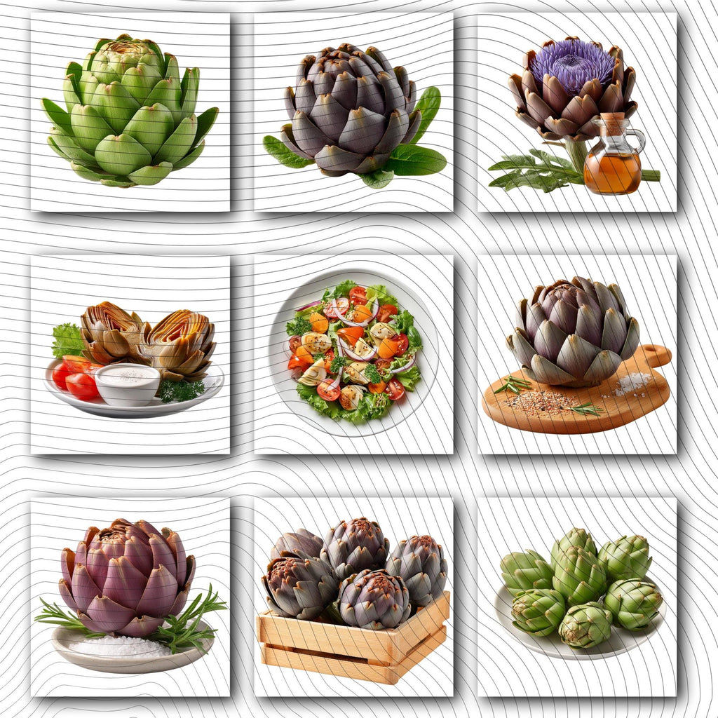 27 Realistic Artichoke Clipart Bundle| PNG Transparent Background