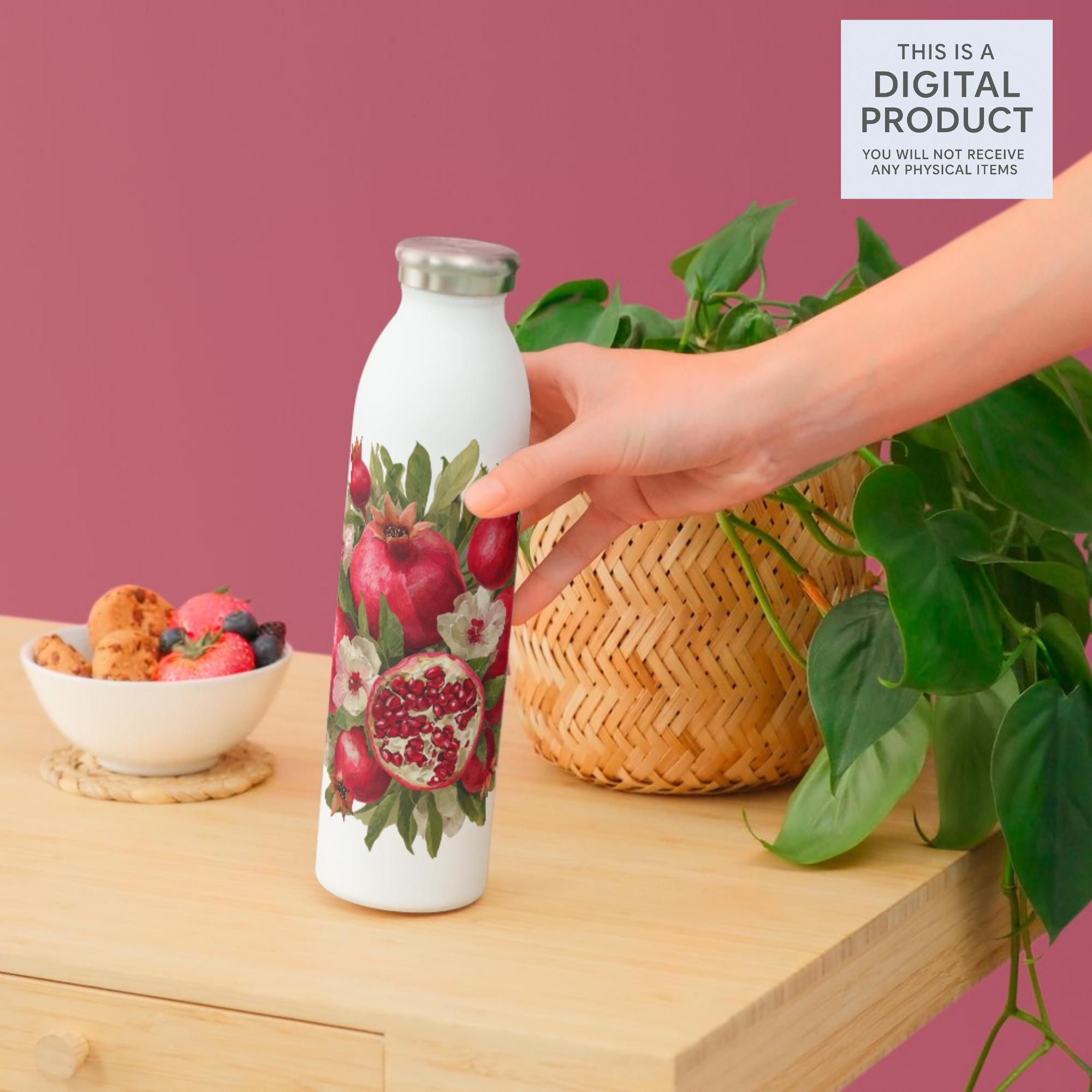 25 Pomegranate Watercolor Clipart Bundle| Realistic Botanical PNG Transparent Background