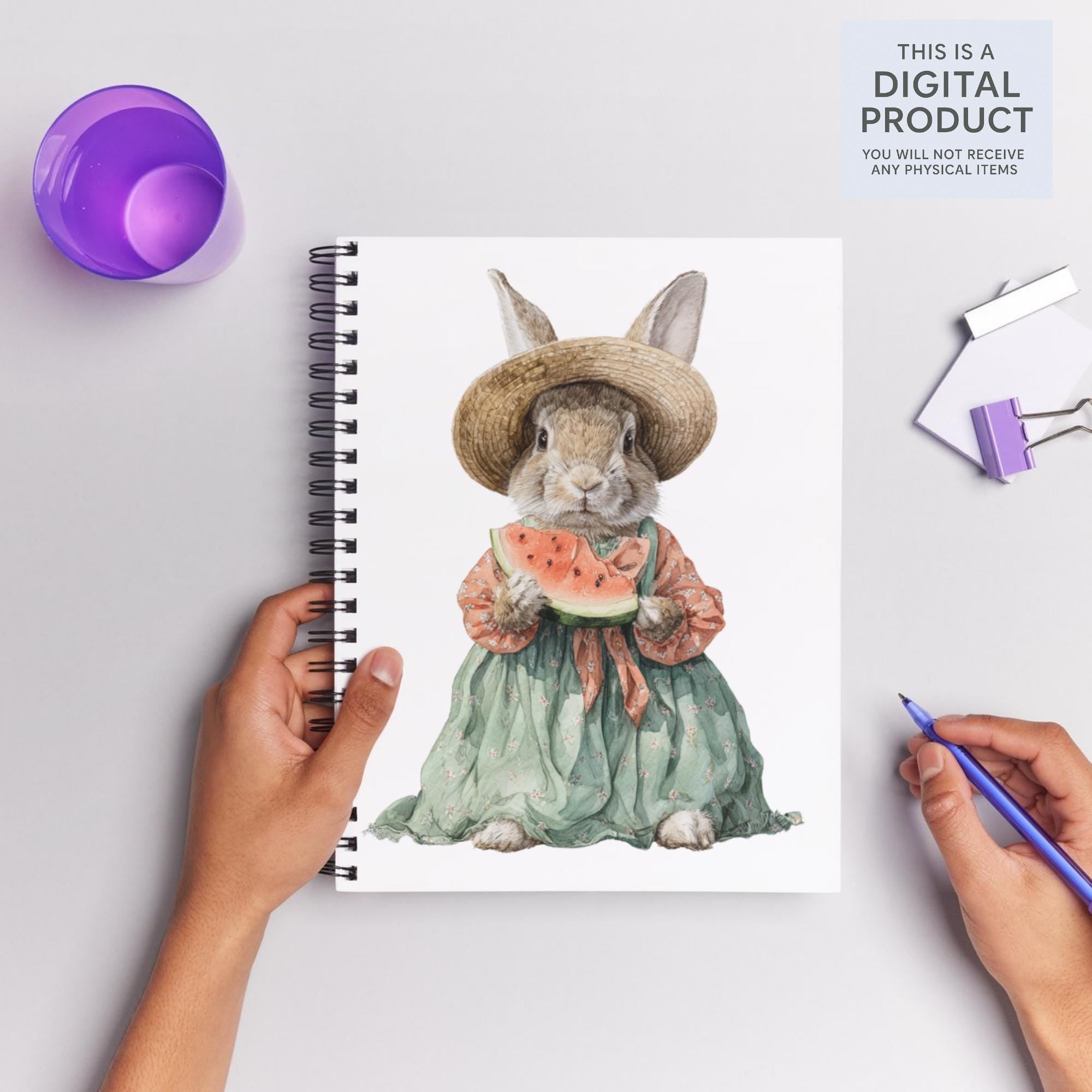 20 Seasonal Fruit Animals Clipart | Bunny, Bear, Fox, Cat, Squirrel | PNG Transparent