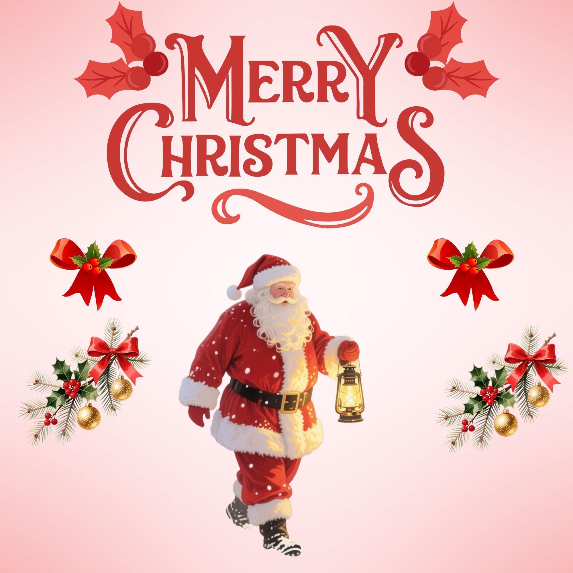 23 Santa's Christmas Journey Watercolor Clipart Bundle (PNG, 300 DPI)