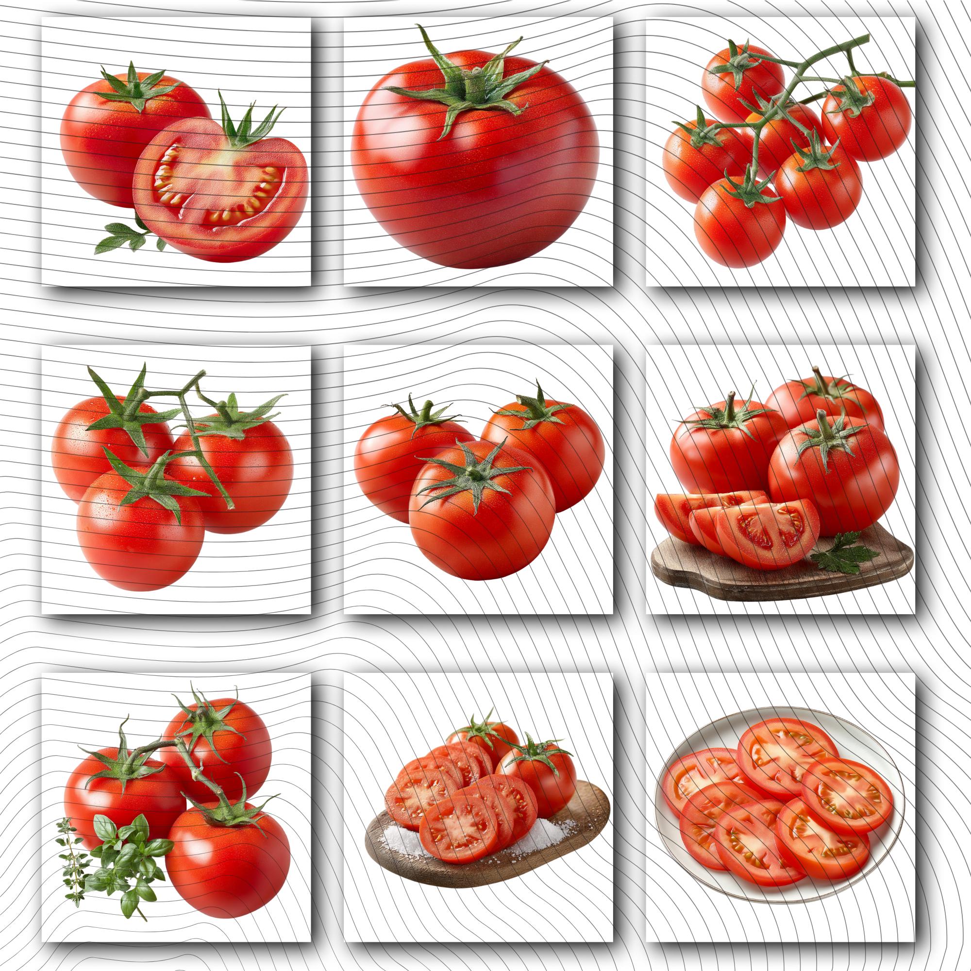 27 Realistic Tomato Clipart Bundle | PNG Transparent Background