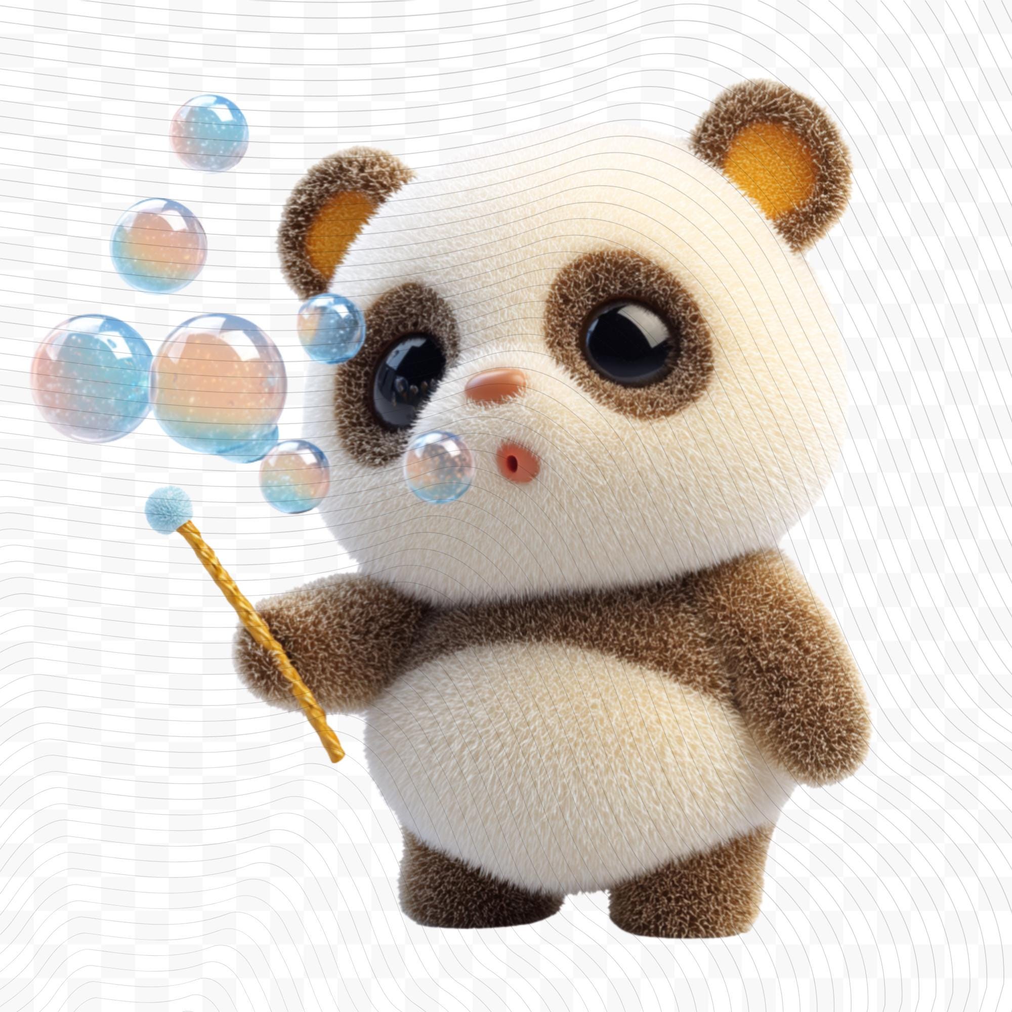 20 Quirky Panda Clipart Bundle | Kawaii Pastel Animals PNG Transparent Background