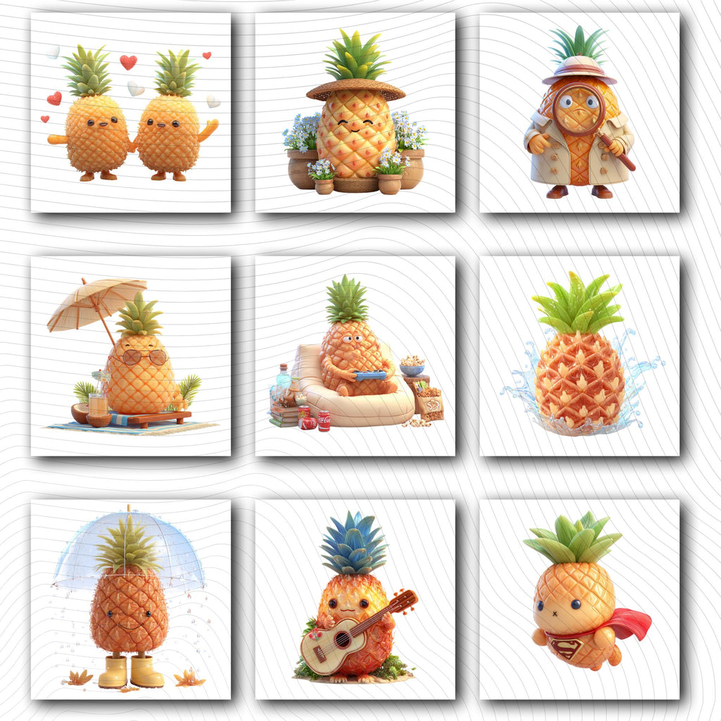 21 Quirky Pineapple Tales | Funny Pineapple PNG Transparent Background