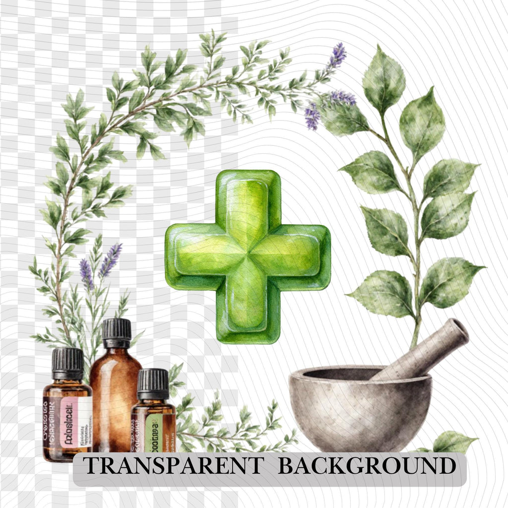 60 Pharmacy Watercolor Clipart |PNG Set, Transparent Background