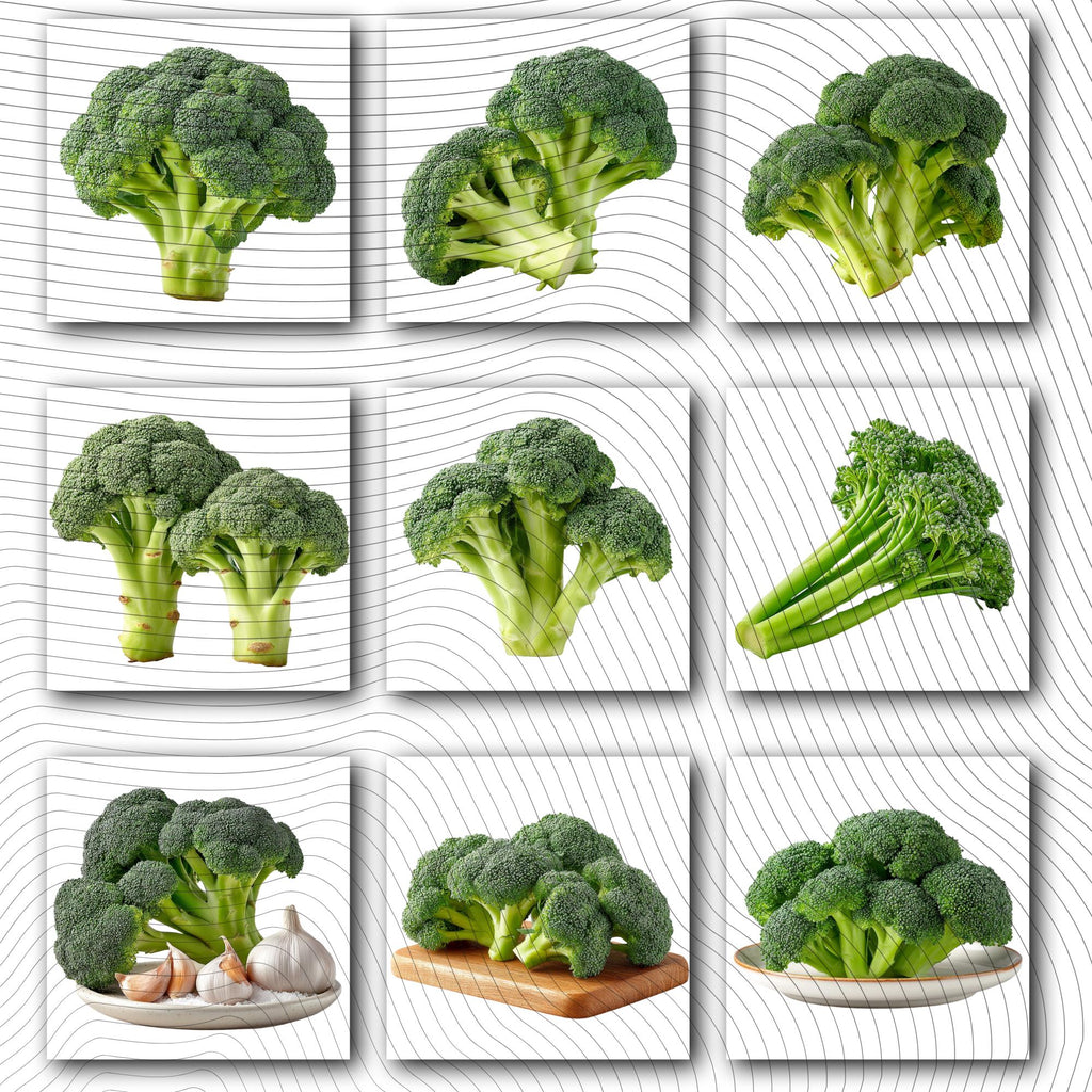 28 Realistic Broccoli Clipart Bundle| PNG Transparent Background