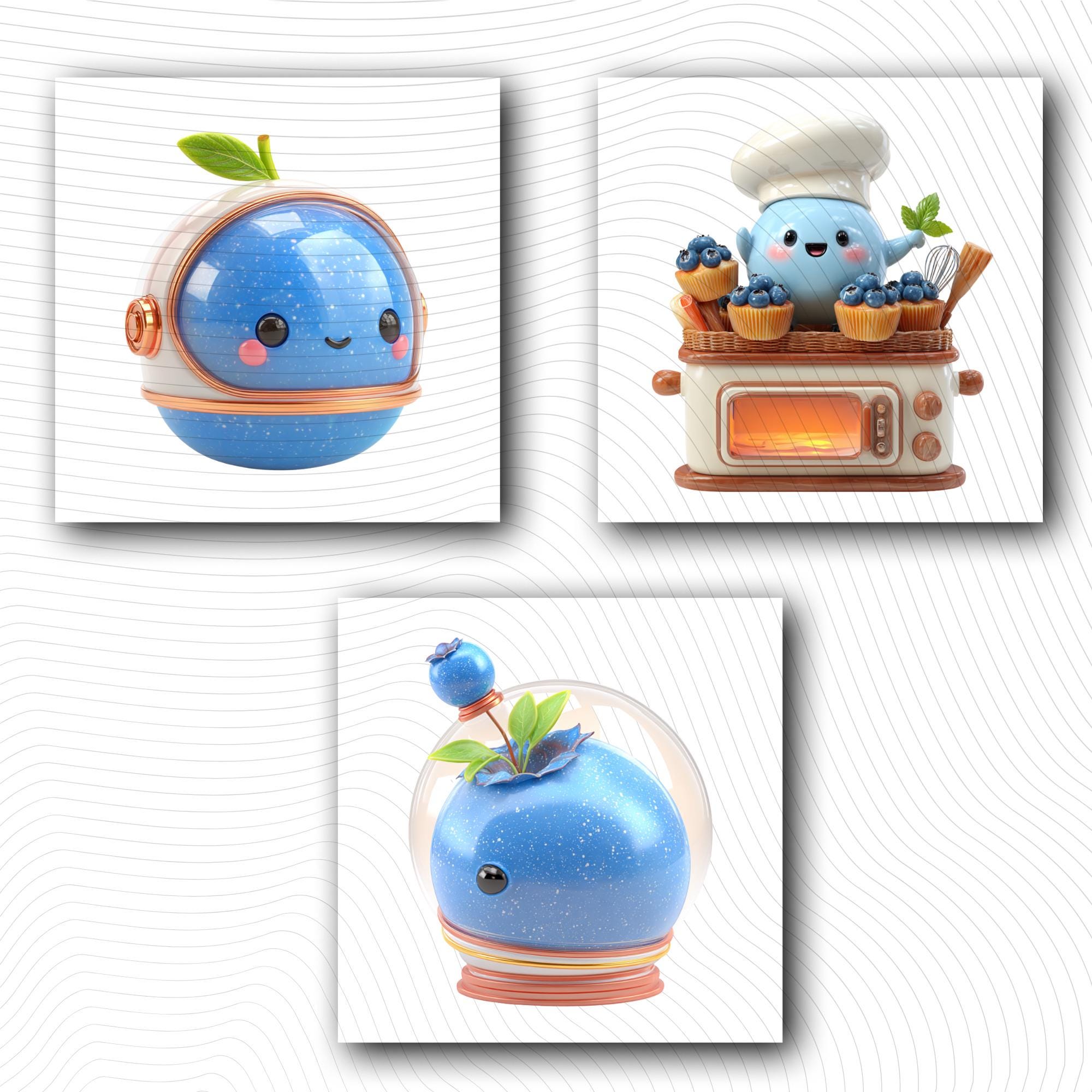 30 Quirky Blueberry Tales Clipart | PNG Transparent Background