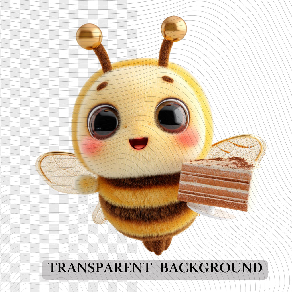 19 Quirky Bee Clipart Set | Funny Characters PNG Transparent Background| 300DPI