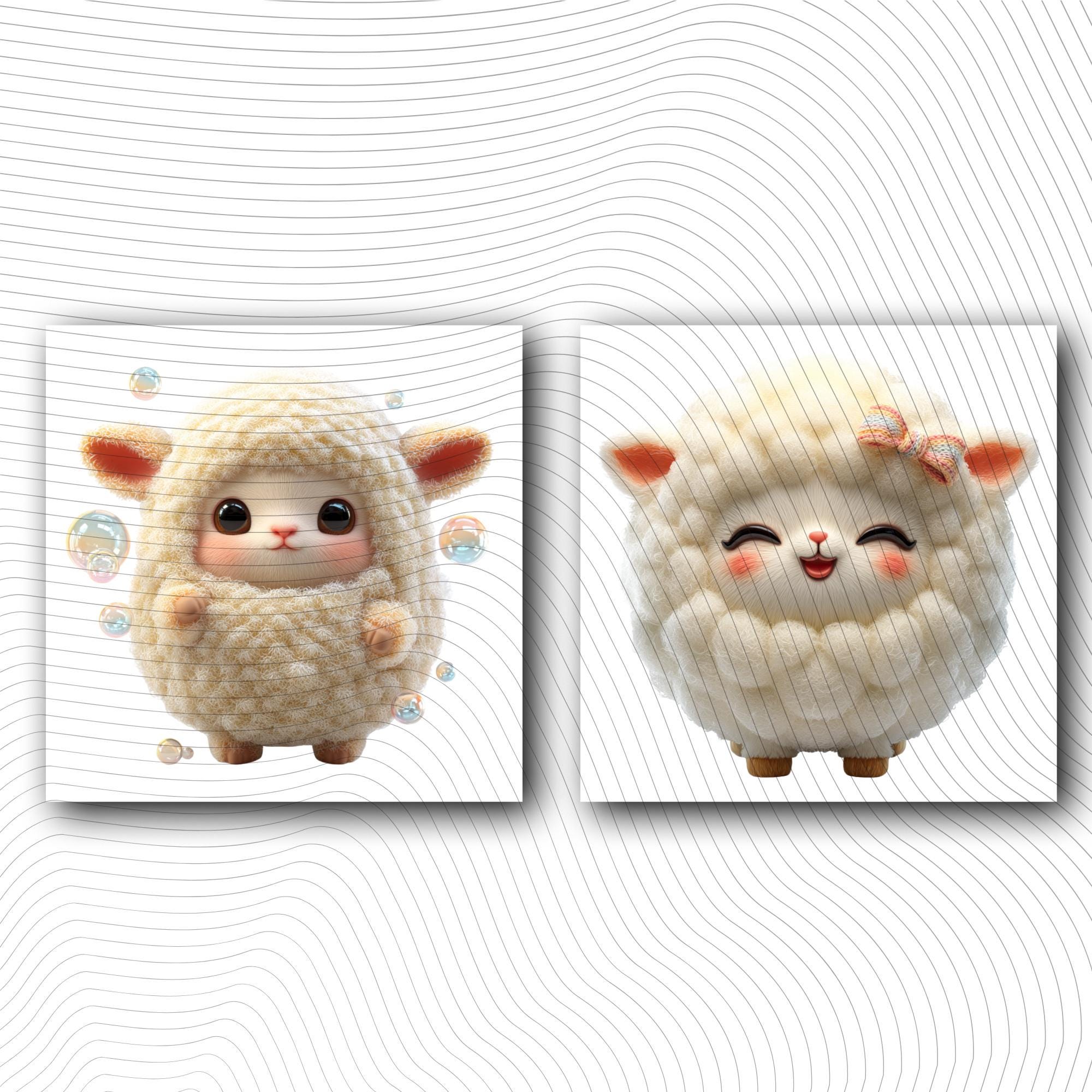 20 Quirky Sheep Clipart Set | Funny Characters PNG Transparent Background| 300DPI