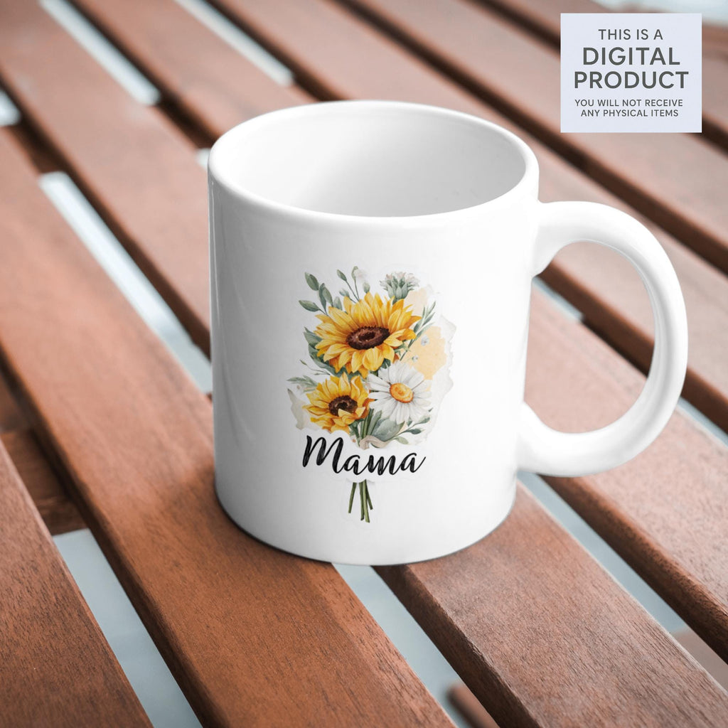 20 Watercolor Mama Floral Clipart Bundle: Sunflower, Rose, Peony (Transparent PNG)