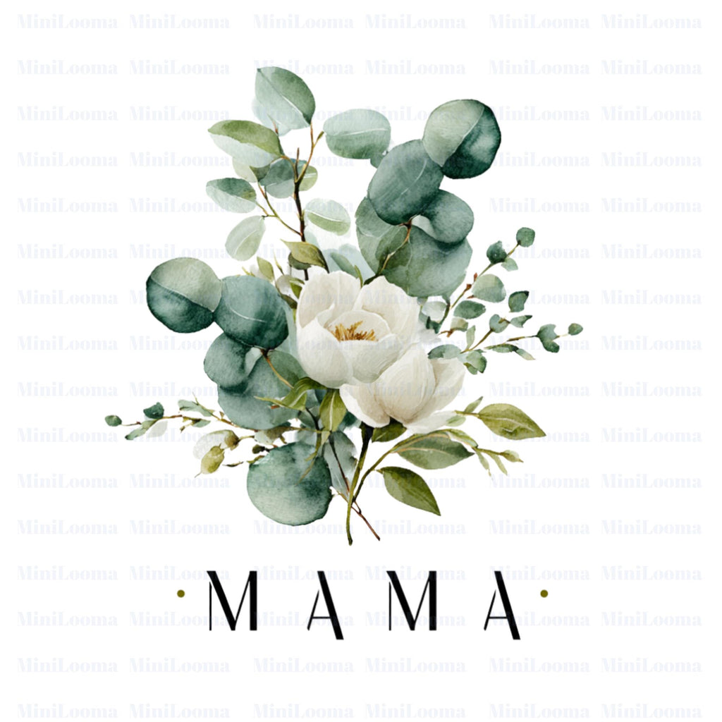 20 Watercolor Mama Floral Clipart Bundle: Sunflower, Rose, Peony (Transparent PNG)