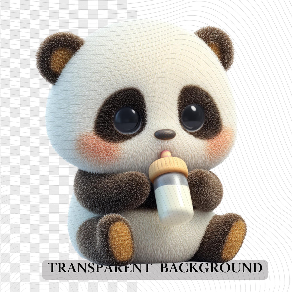 20 Quirky Panda Clipart Bundle | Kawaii Pastel Animals PNG Transparent Background