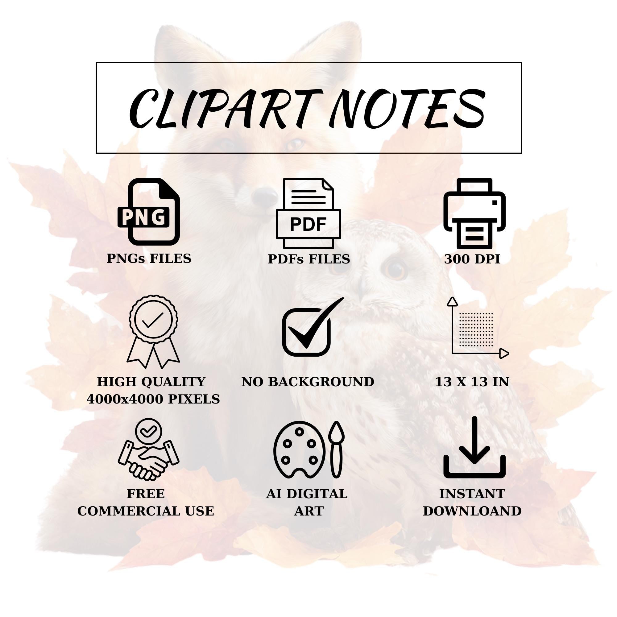 17 Autumn Animals Clipart Bundle: Knitted Crochet Style (Transparent PNG+PDF Digital Download)