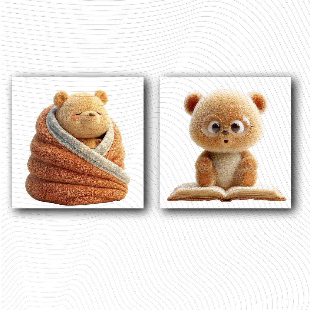 20 Quirky Bear Clipart Bundle | Funny Animal Characters PNG Transparent Background