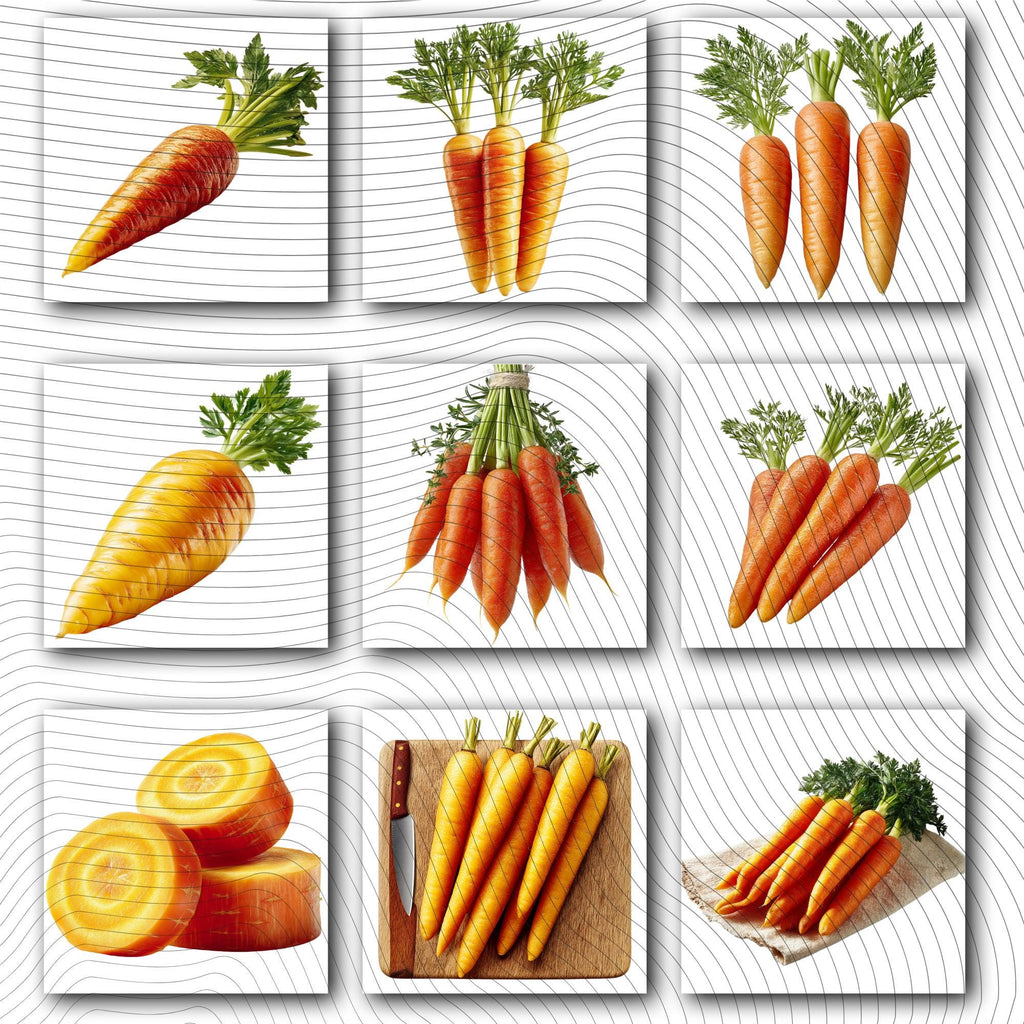 27 Realistic Carrot Clipart Bundle | PNG Transparent Background