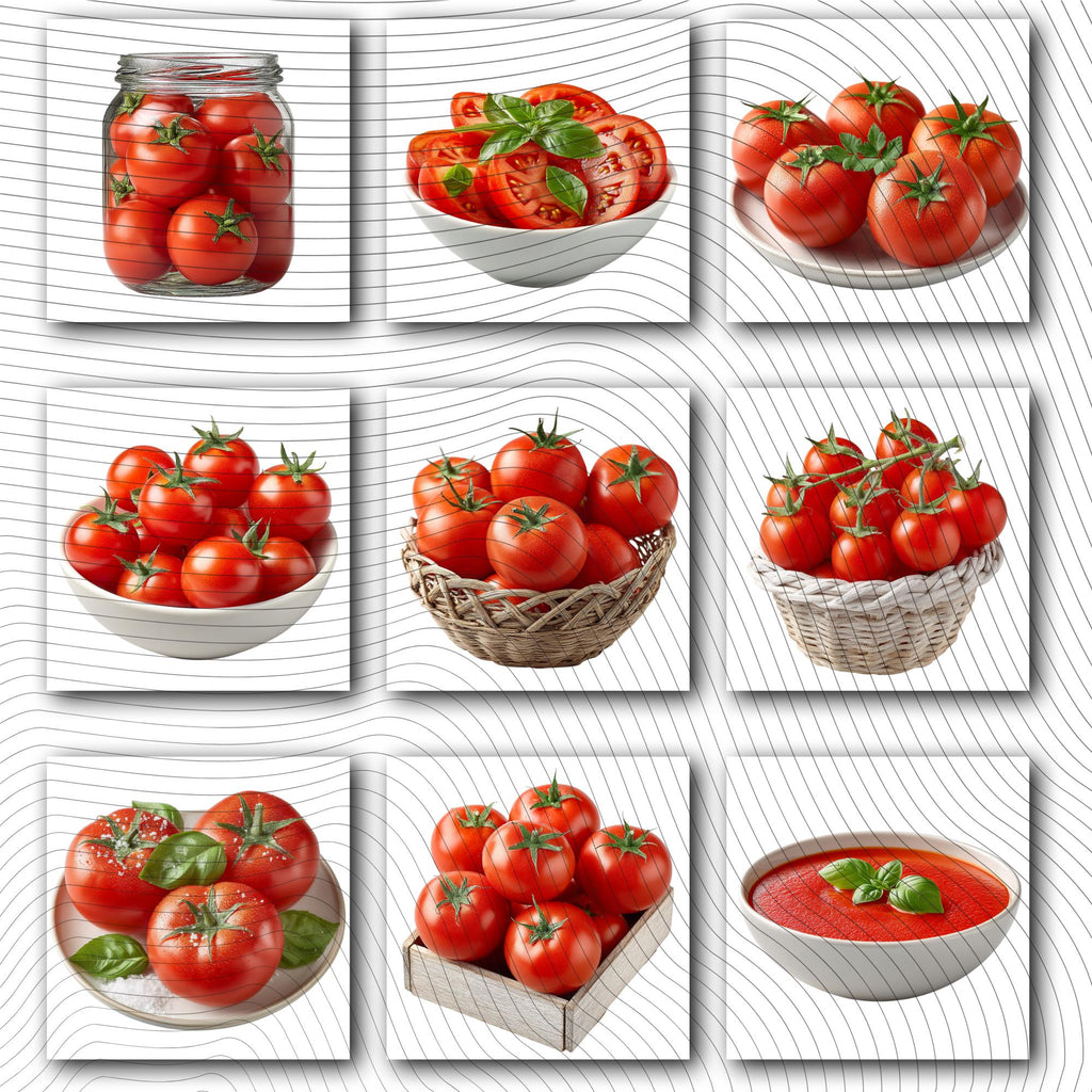 27 Realistic Tomato Clipart Bundle | PNG Transparent Background