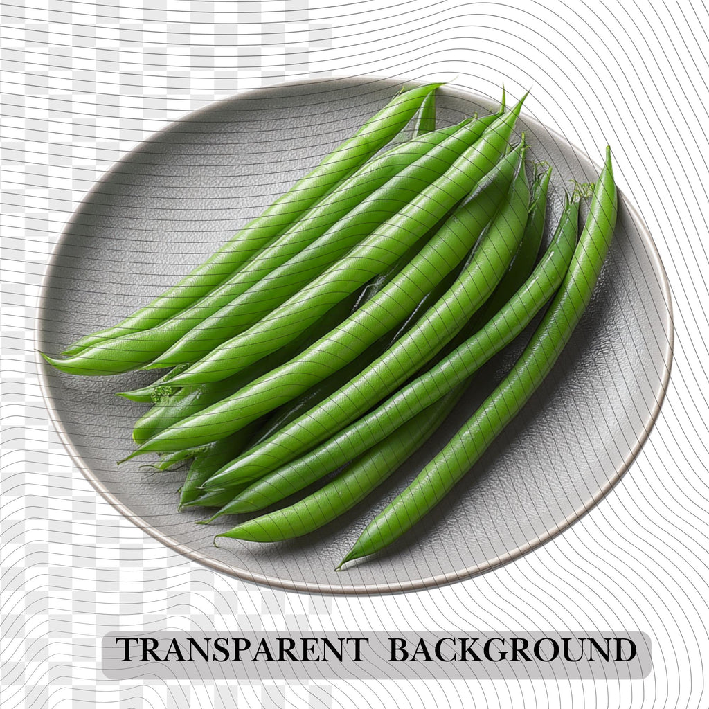 18 Realistic Green Beans Clipart Bundle| PNG Transparent Background