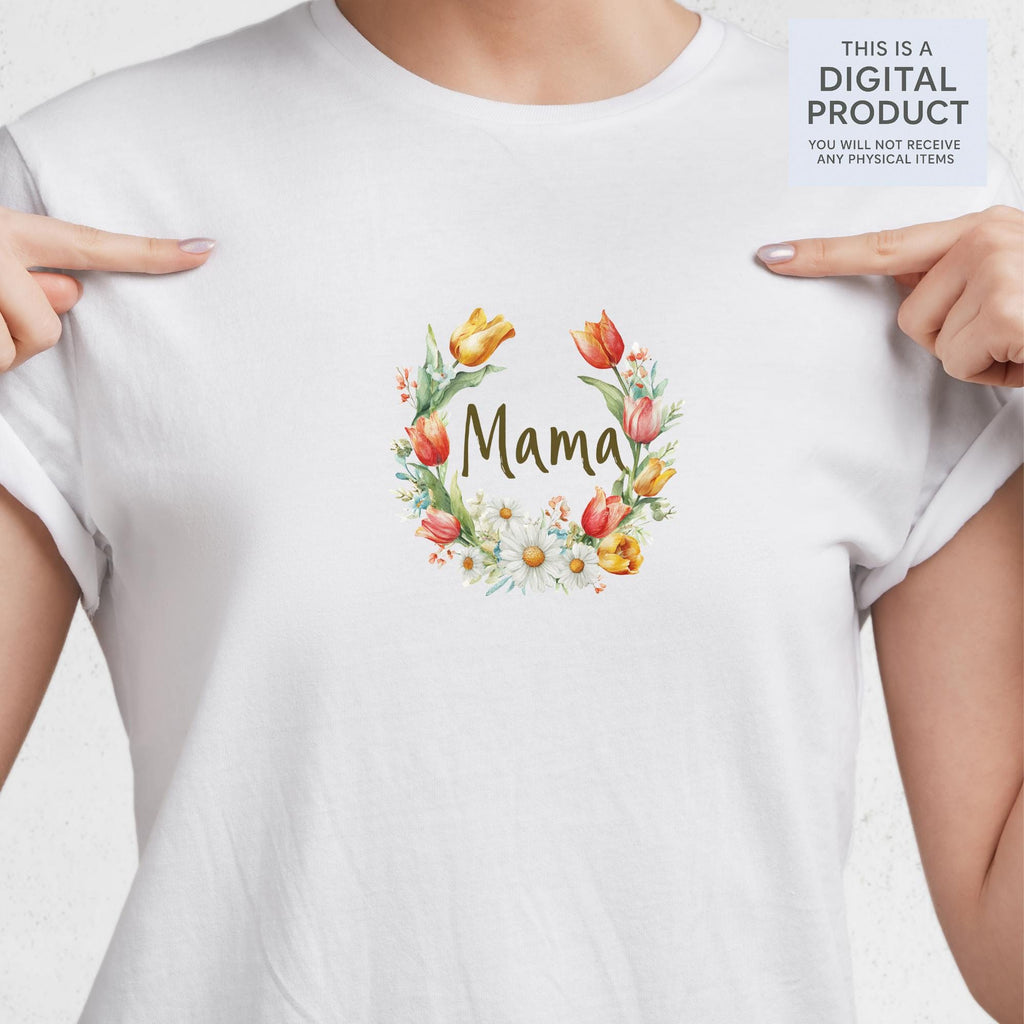 20 Watercolor Mama Floral Clipart Bundle: Sunflower, Rose, Peony (Transparent PNG)