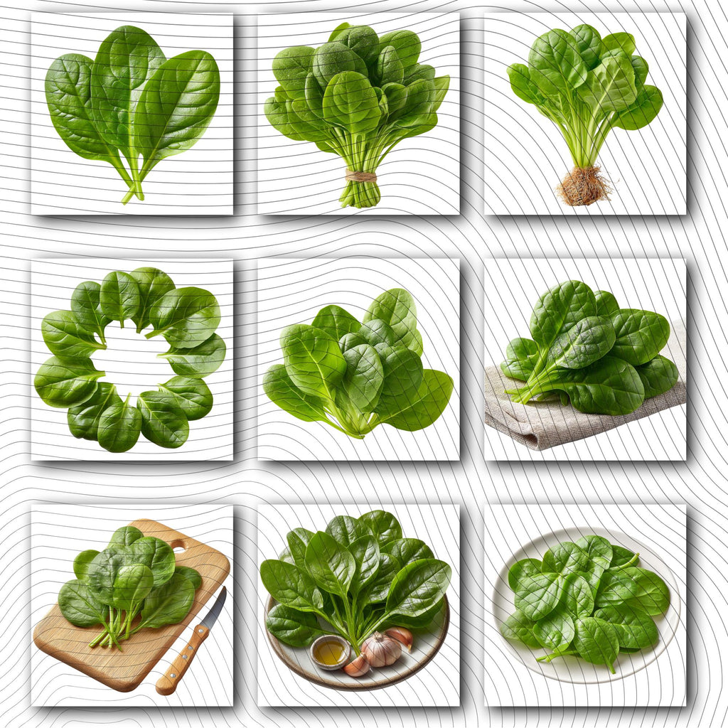 19 Realistic Spinach Clipart Bundle| PNG Transparent Background