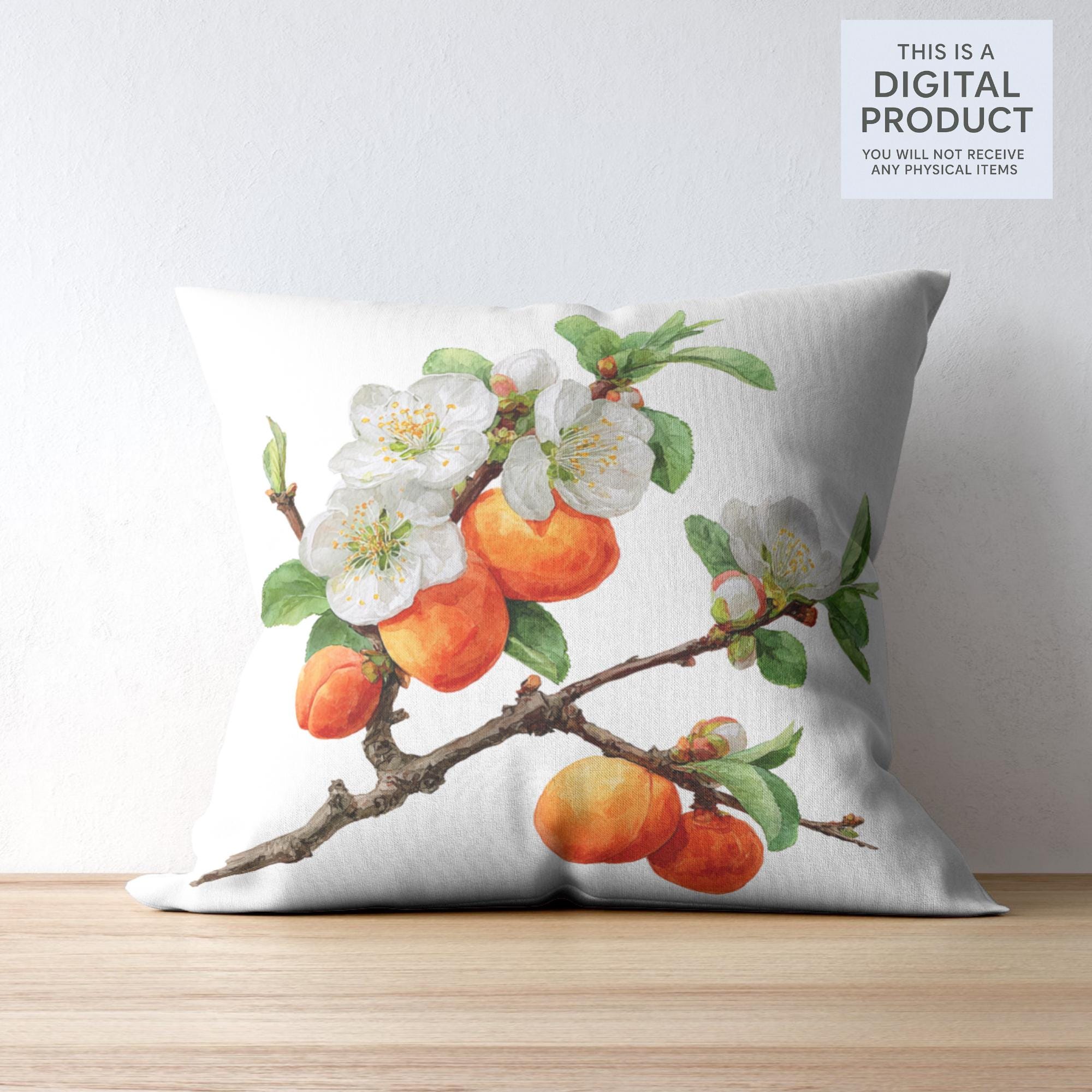 30 Apricot Tree Clipart Bundle | Watercolor, Realistic & Kawaii Peach Illustrations | Botanical Transparent PNG