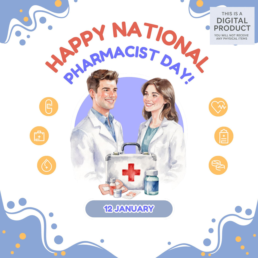 60 Pharmacy Watercolor Clipart |PNG Set, Transparent Background