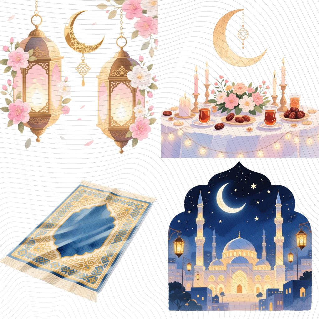 25 Ramadan Family Night iftar Clipart Set| Transparent Background PNG
