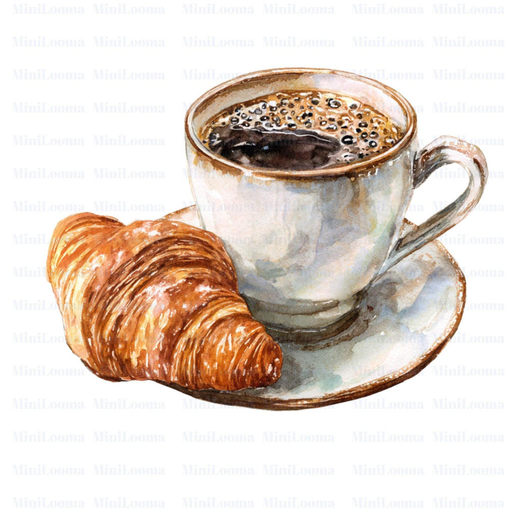 20 Breakfast Clipart | Croissant, Pancakes, Waffles, Coffee & Tea, Avocado Toast | PNG Transparent