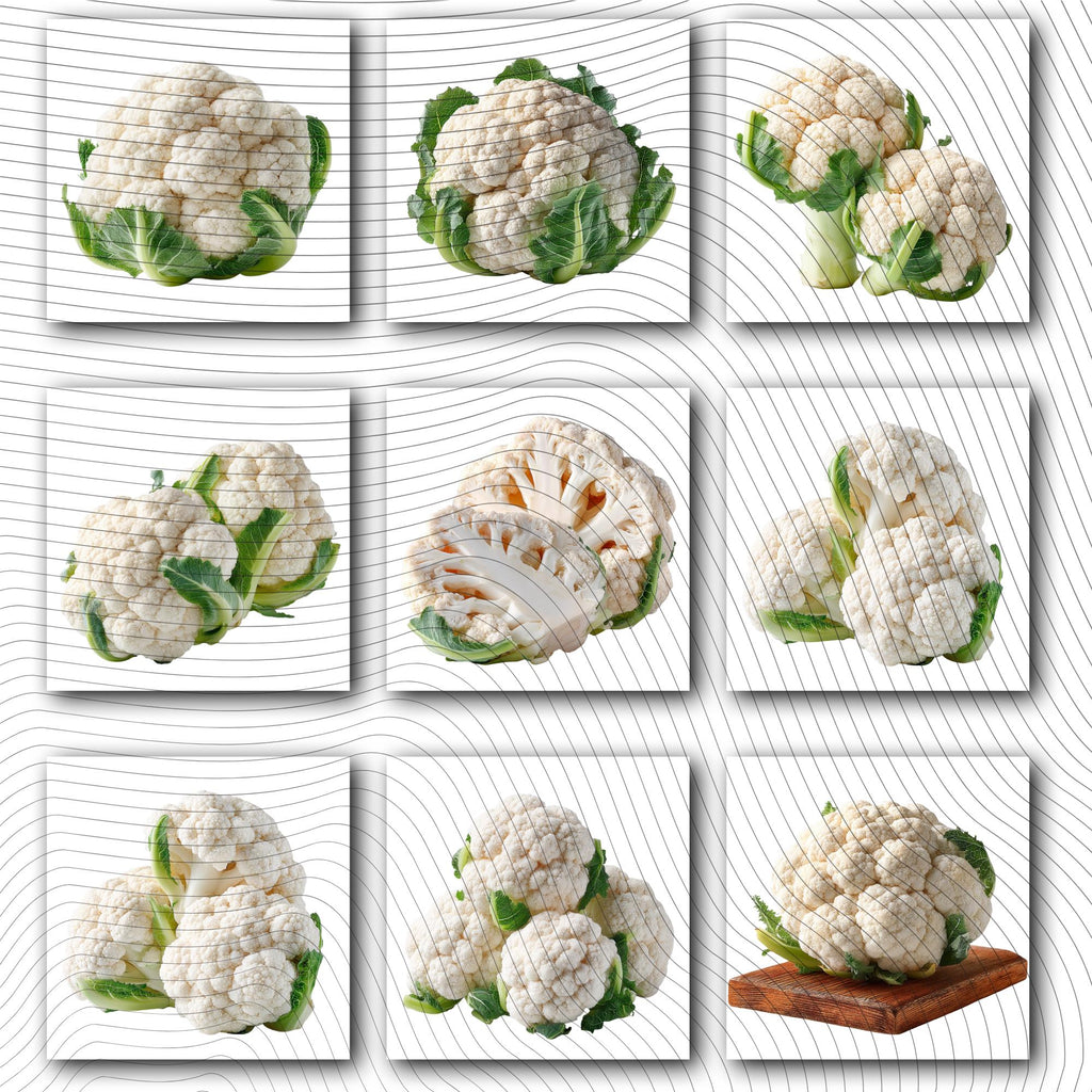 26 Realistic Cauliflower  Clipart Bundle| PNG Transparent Background