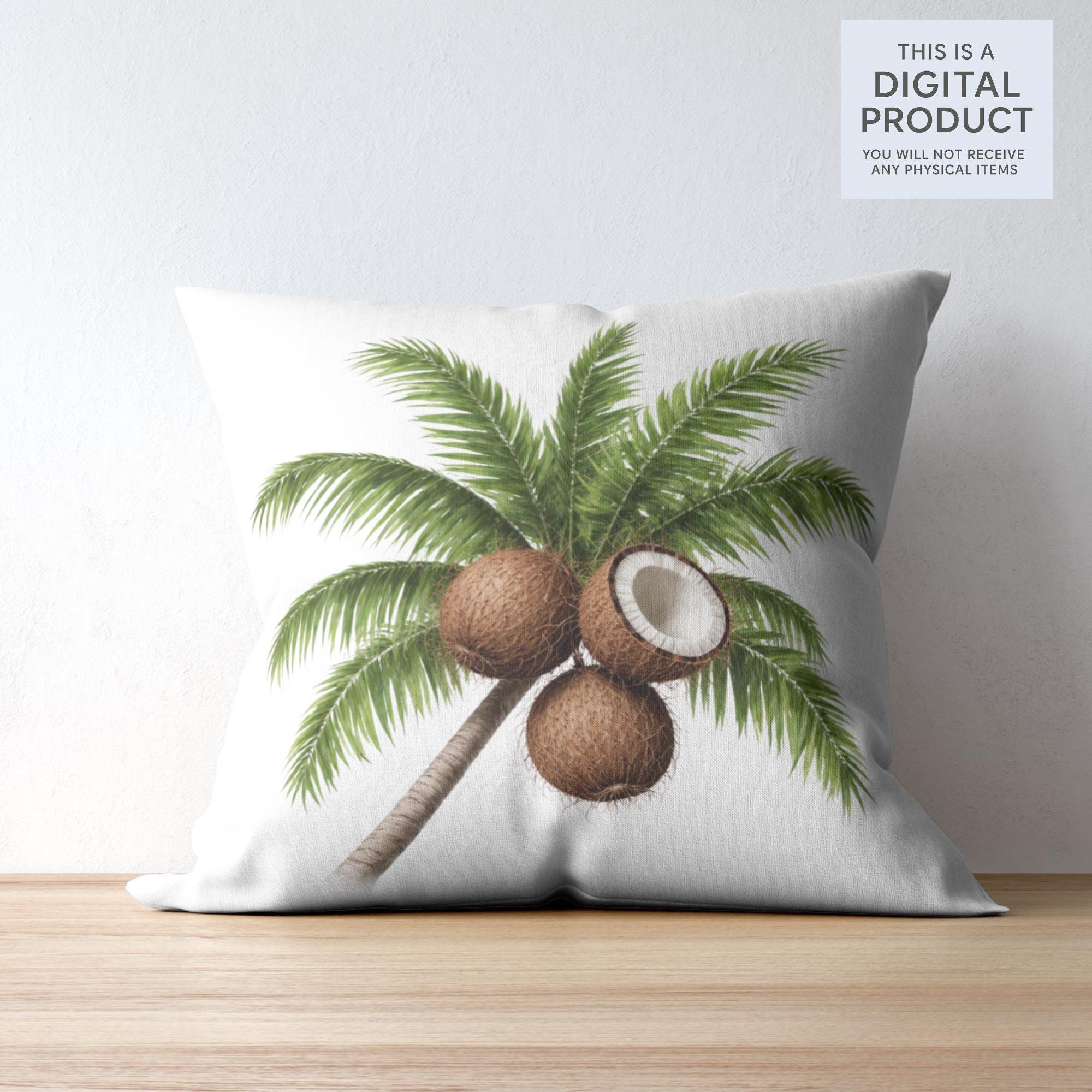 30 Coconut Tree Clipart Bundle: Watercolor Tropical Illustrations (PNG)